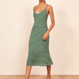 Reformation Green Alexandra Midi dress size 0